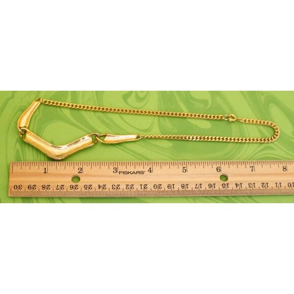 Vintage Spring Style Gold Tone Choker Necklace 16 1/2 inch - W10 - Picture 3 of 3